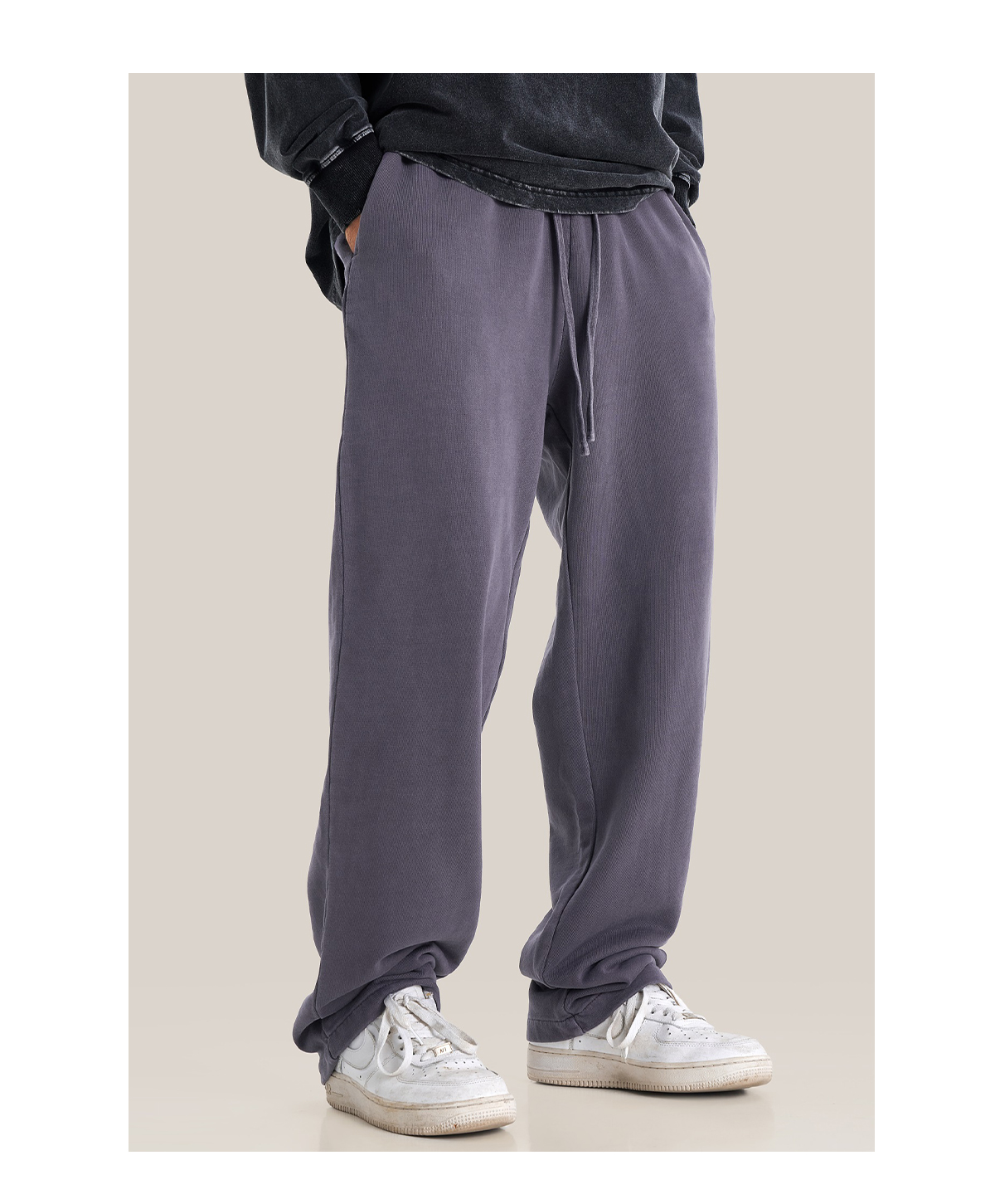#K24109 Cotton Terry 380Gsm Vintage Washed Straight Leg Sweatpants 30