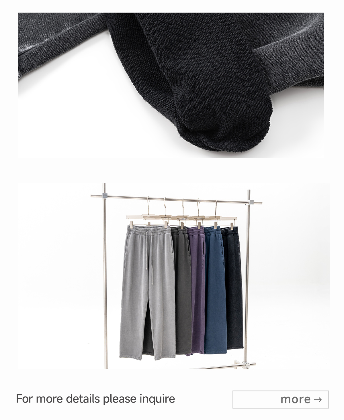 #K24109 Cotton Terry 380Gsm Vintage Washed Straight Leg Sweatpants 18