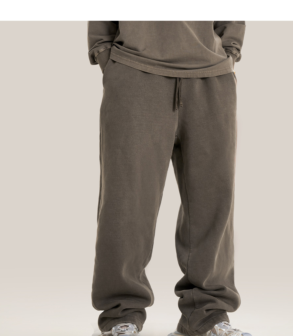 #K2437 Heavyweight Fleece 332Gsm wash vintage Sweatpants 24