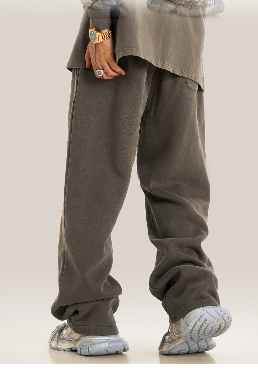 #K2437 Heavyweight Fleece 332Gsm wash vintage Sweatpants 26