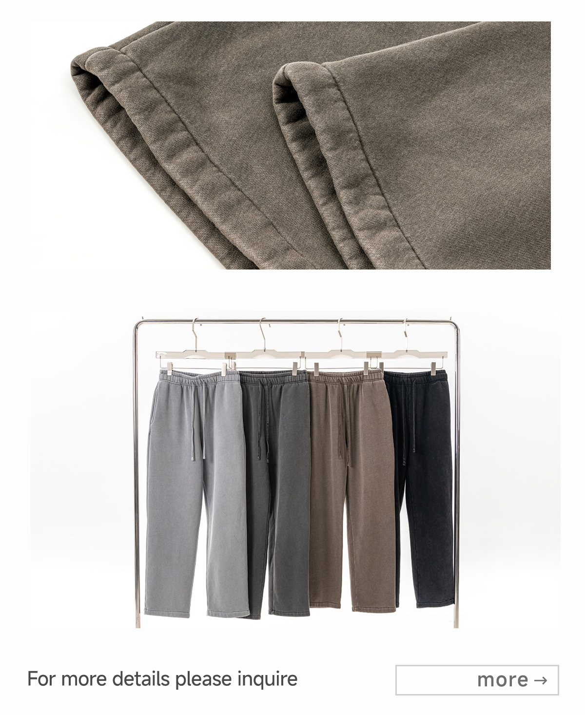 #K2437 Heavyweight Fleece 332Gsm wash vintage Sweatpants 18