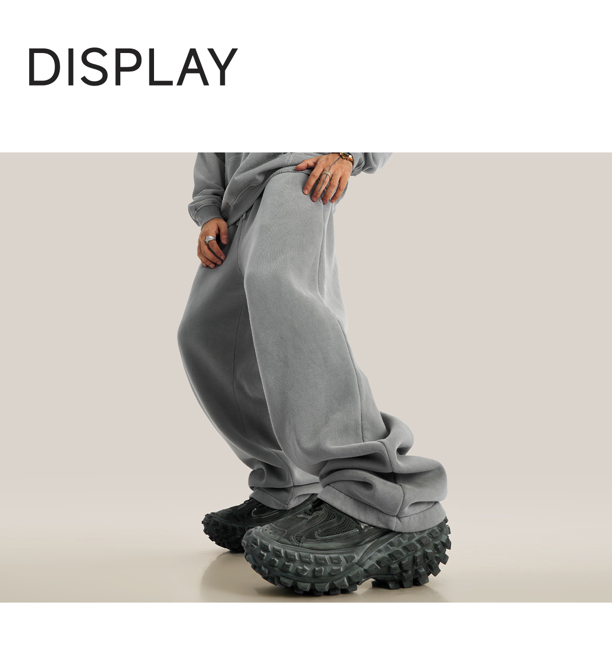 #K2437 Heavyweight Fleece 332Gsm wash vintage Sweatpants 20