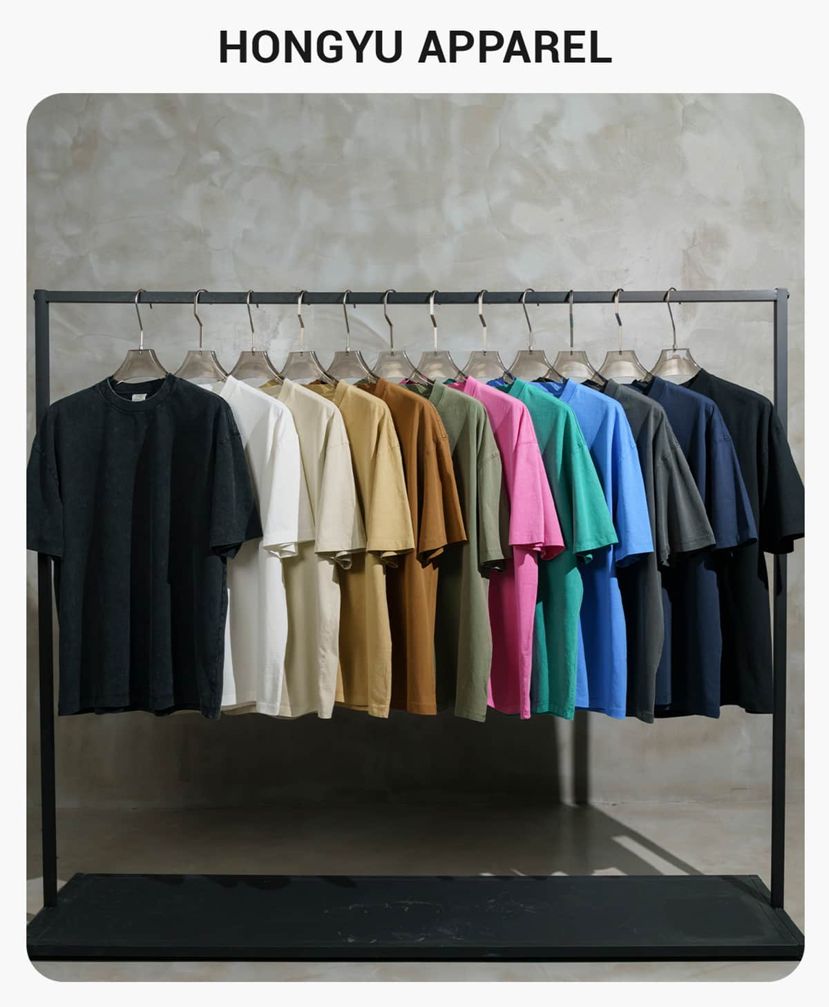 #S1718 Cotton Terry 270GSM Light Wash T-Shirt 5