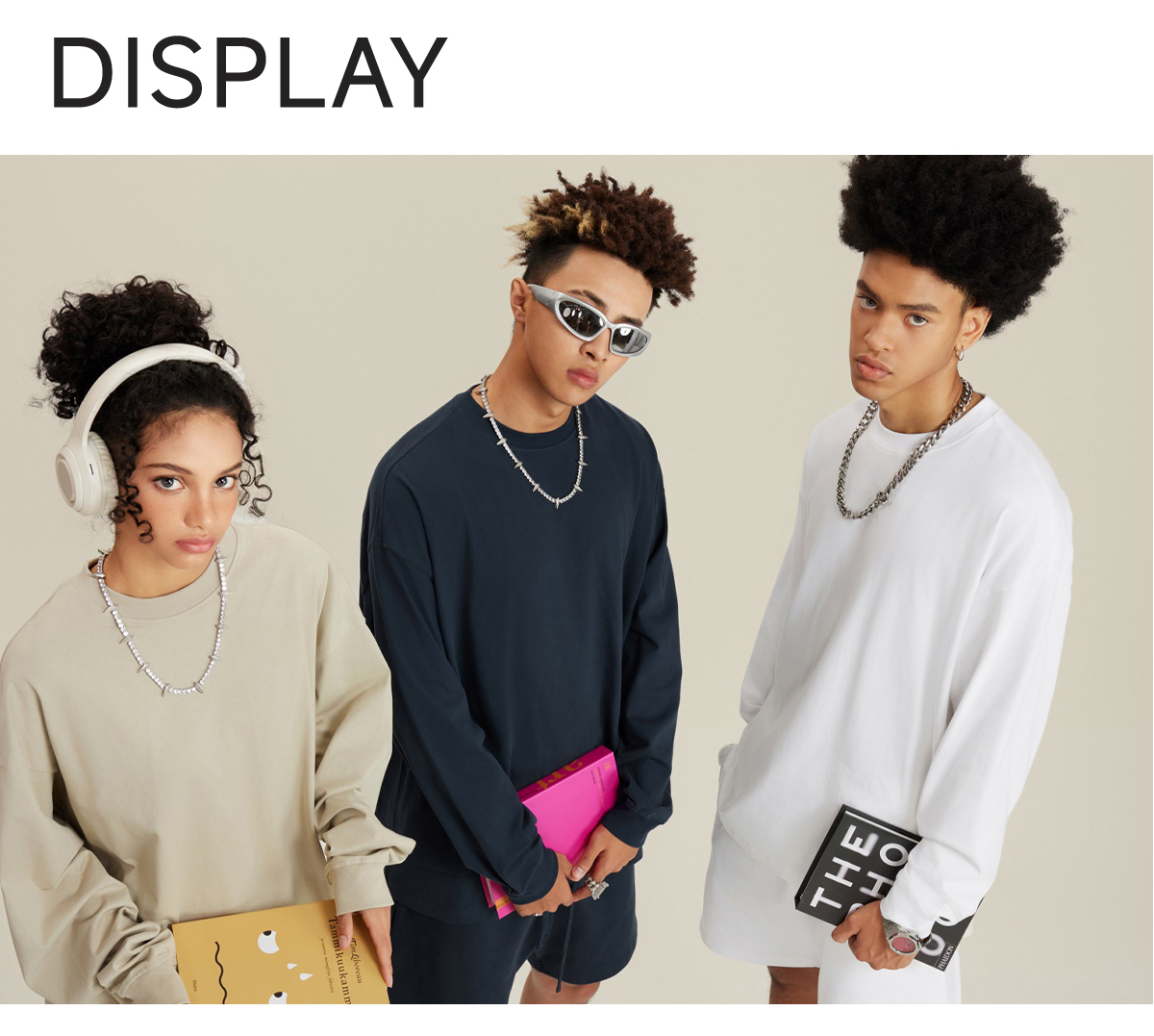 #W0013 Cotton Long Sleeve 305Gsm solid Oversized T-shirt 15