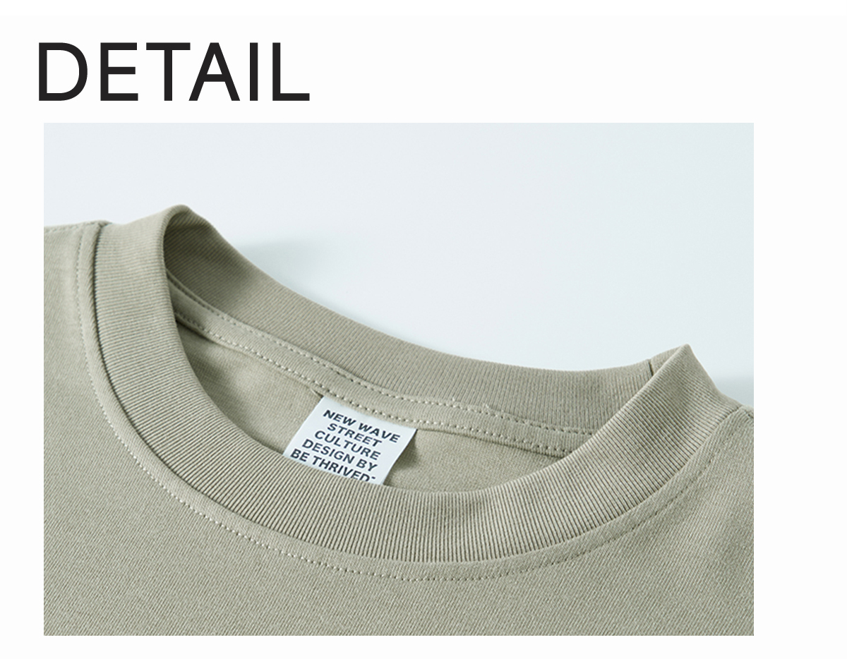 #W0013 Cotton Long Sleeve 305Gsm solid Oversized T-shirt 9