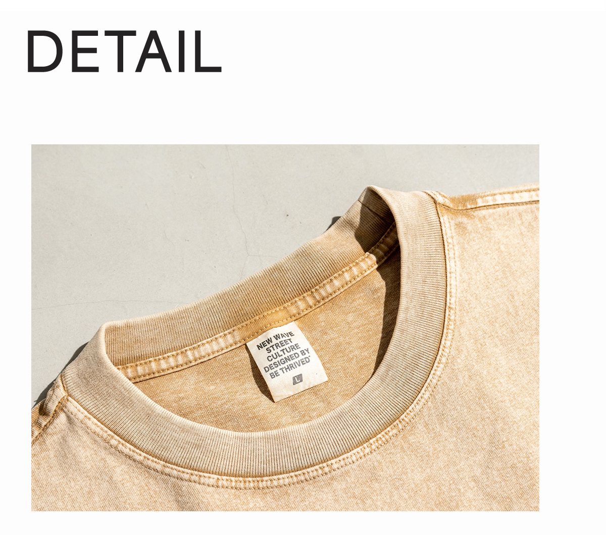 #W0156 Cotton 270Gsm Acid Wash Ribbed Cuff Long Sleeve Tee 10