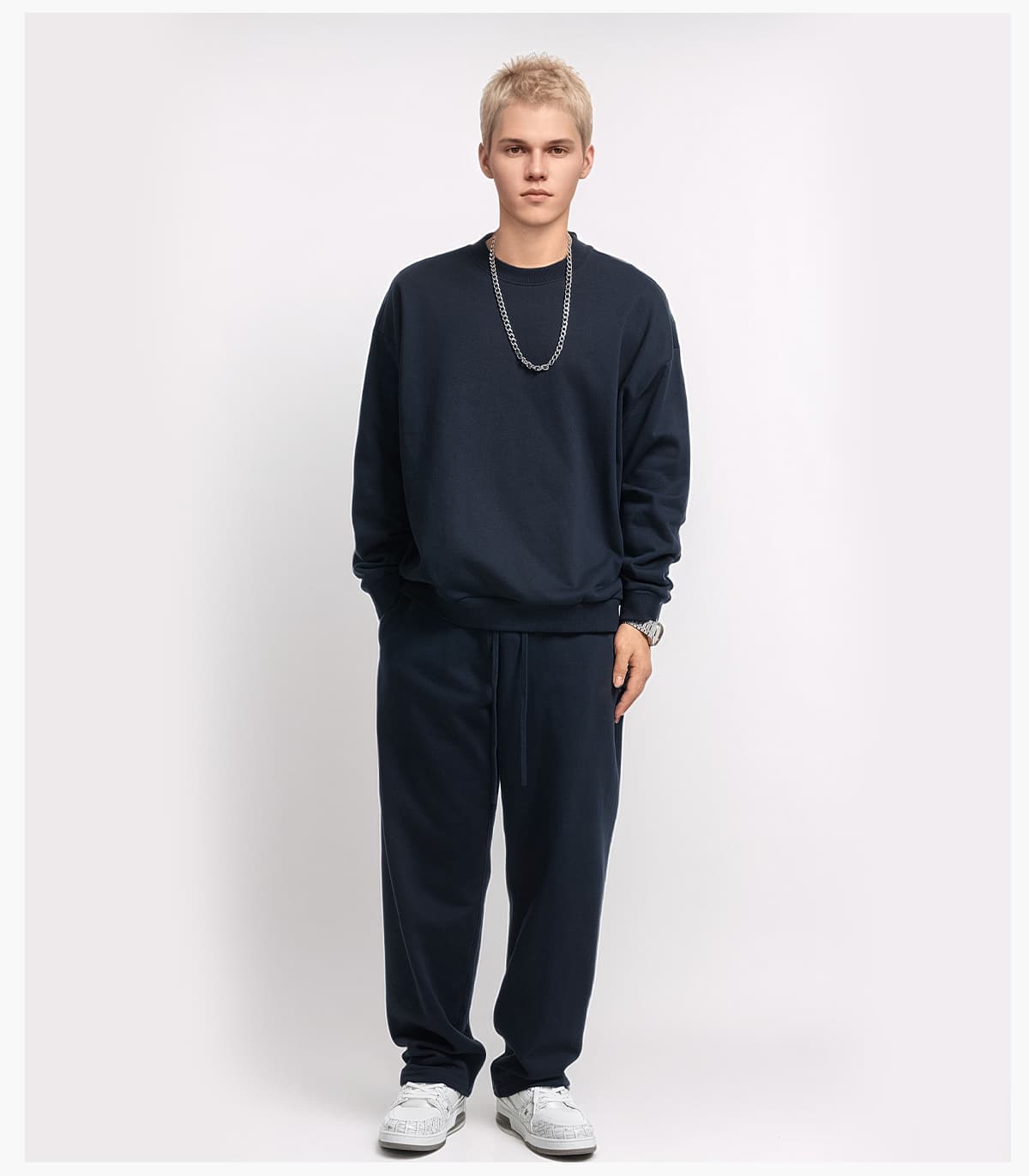 #W24205 Terry 360Gsm Oversized Solid Sweatshirt 26