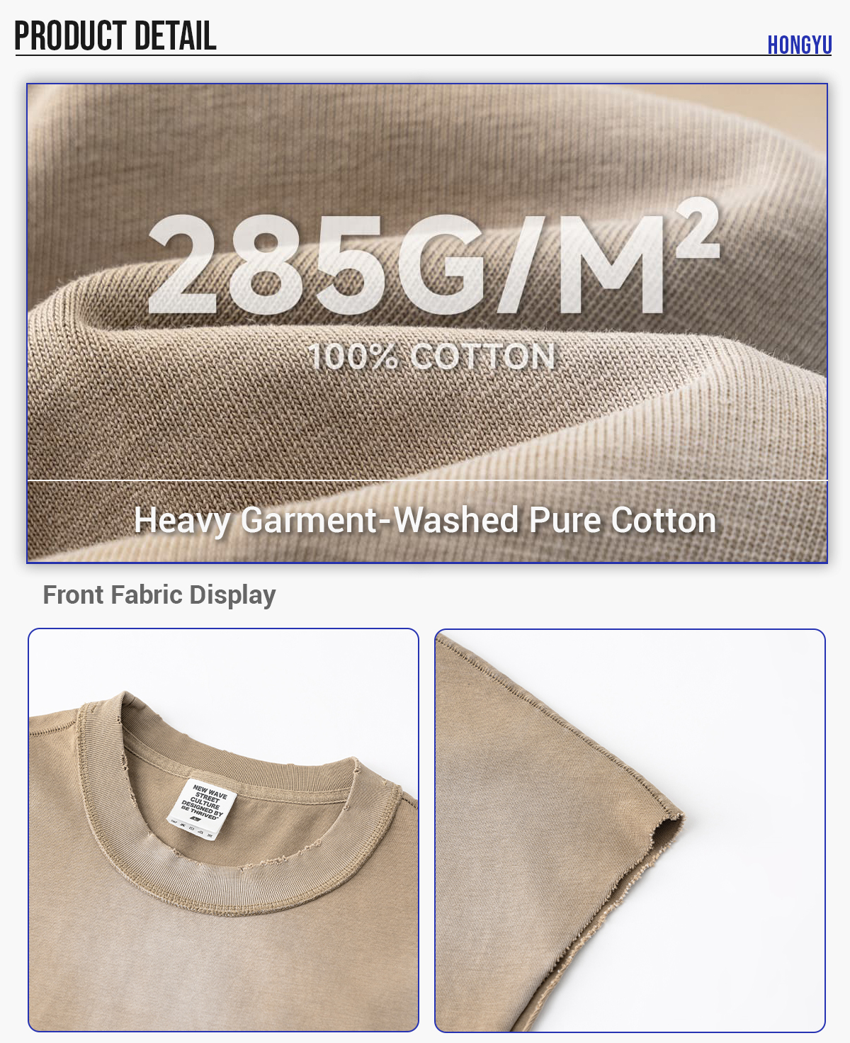 #S25106 Cotton 285GSM Acid Spray Distressed Wash Vest 13