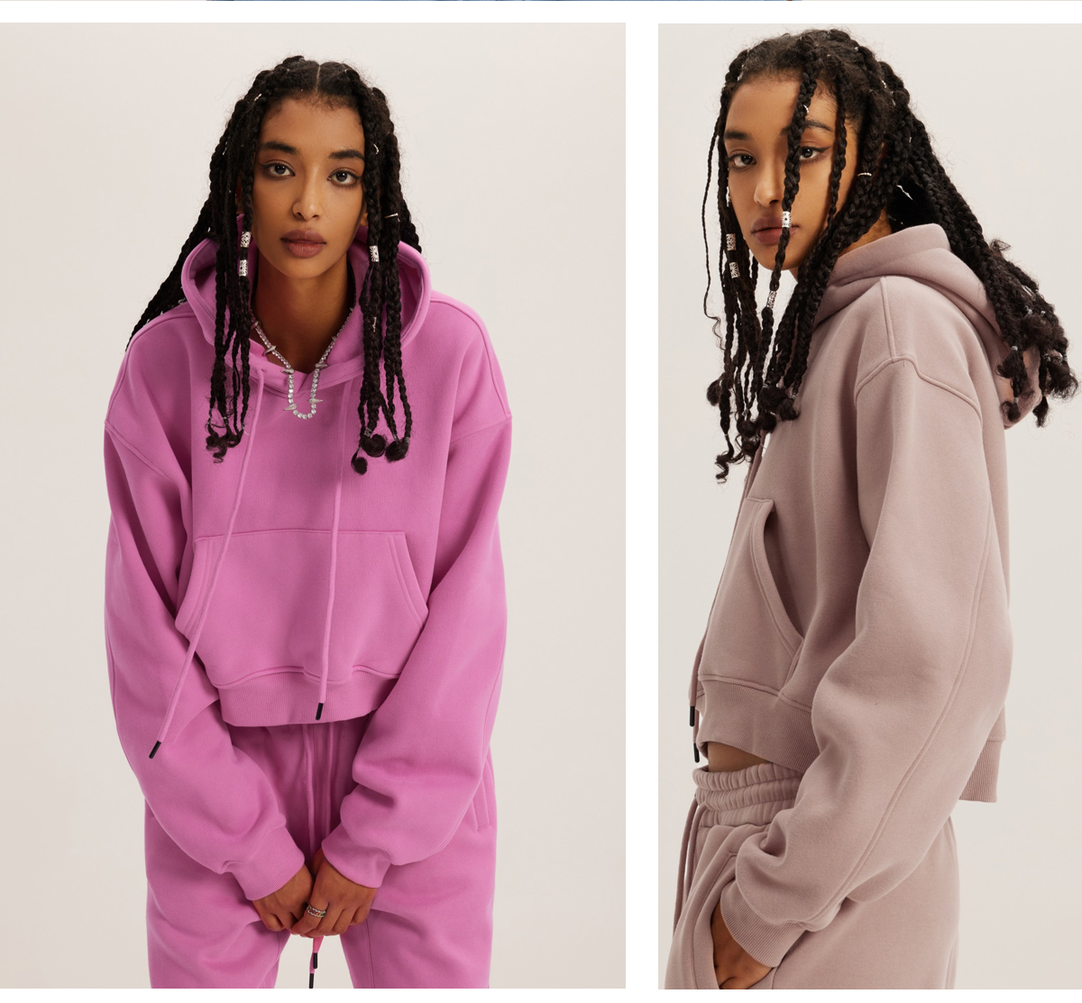 #N037 Heavy weight Fleece 345Gsm Cropped Hoodie 27