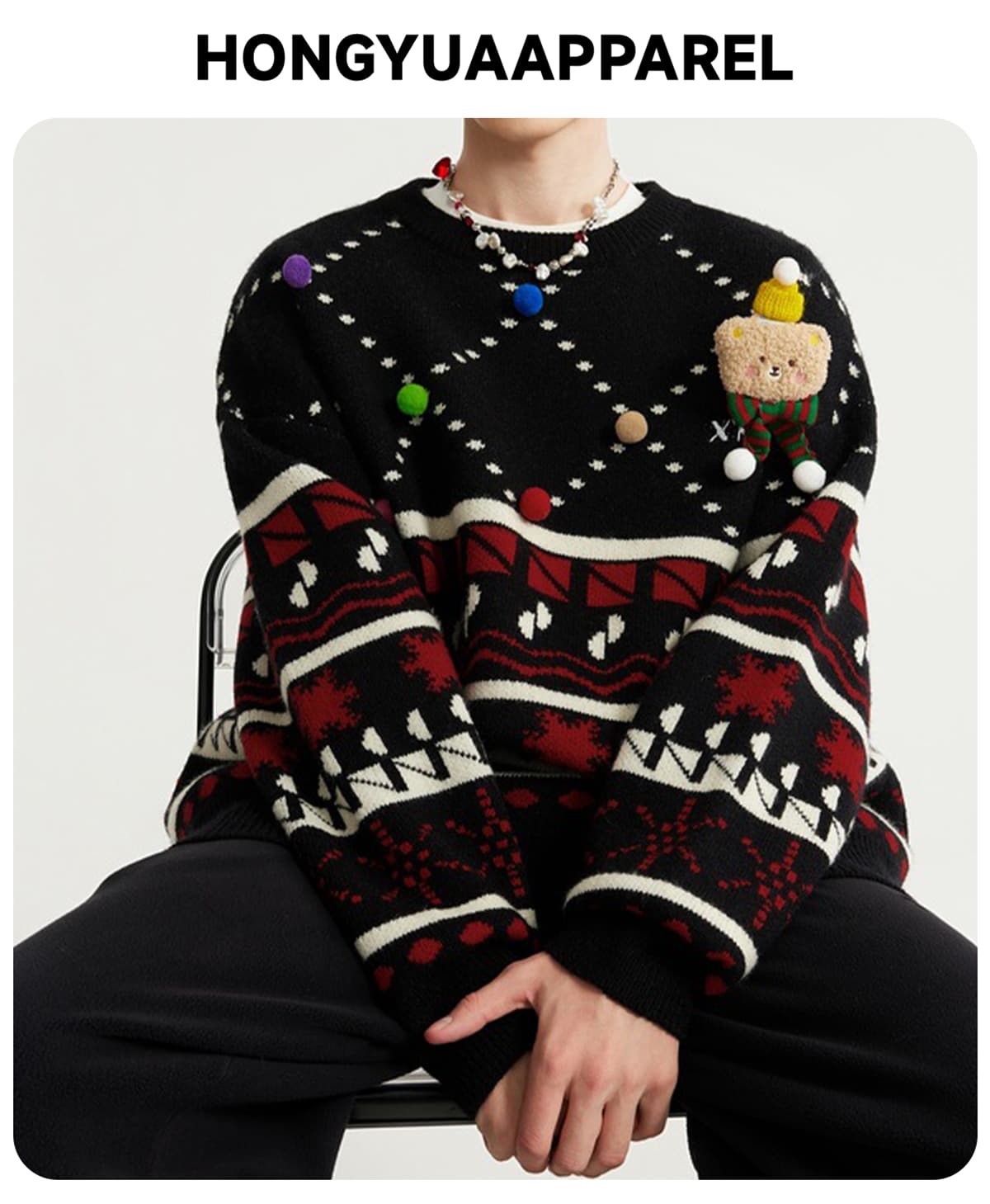 #10123W23 Christmas Collection Doll Pullover Sweater 9