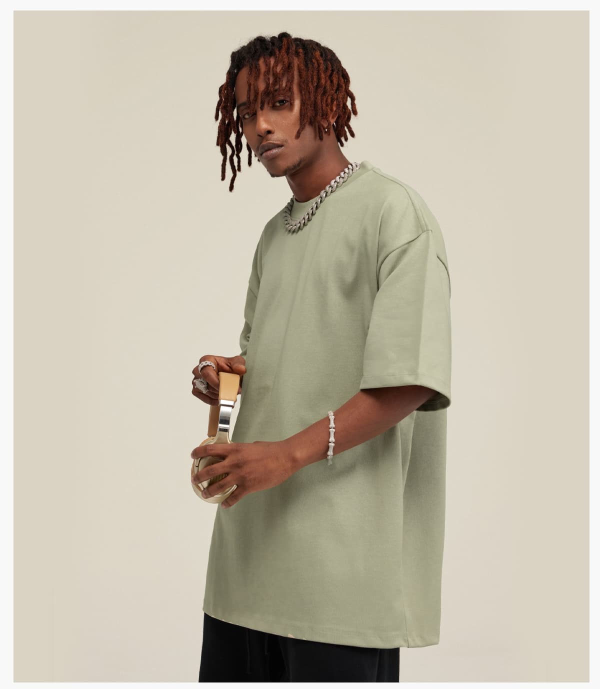 #S1722 Extra Thick 425GSM Drop Shoulder Oversize T Shirt 23