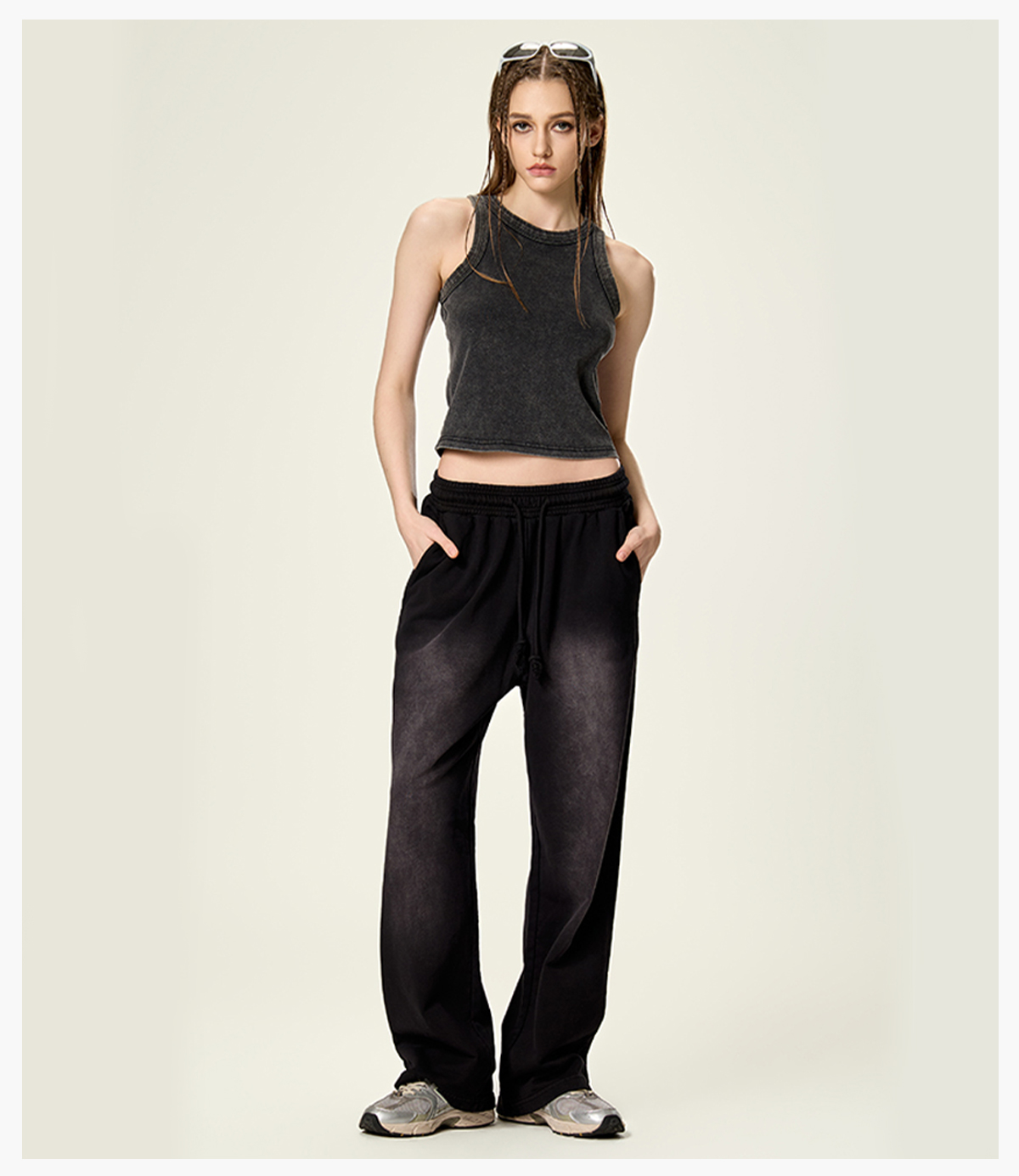 #BX8107 Acid Wash 320g Ribbing Y2k fit Vest for Women 25