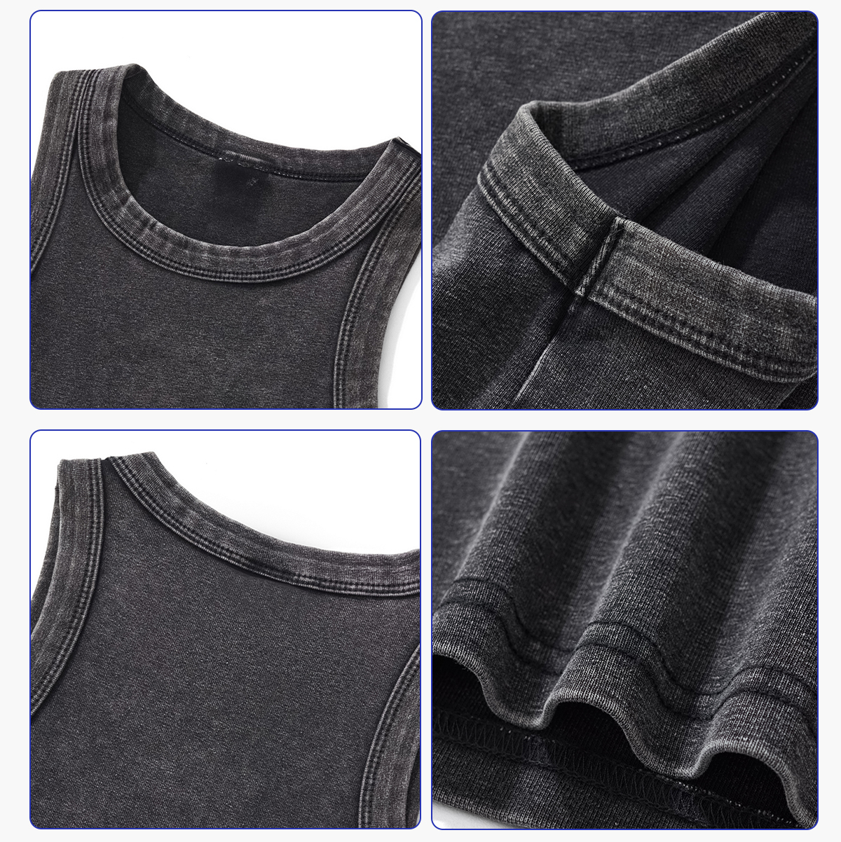 #BX8107 Acid Wash 320g Ribbing Y2k fit Vest for Women 13