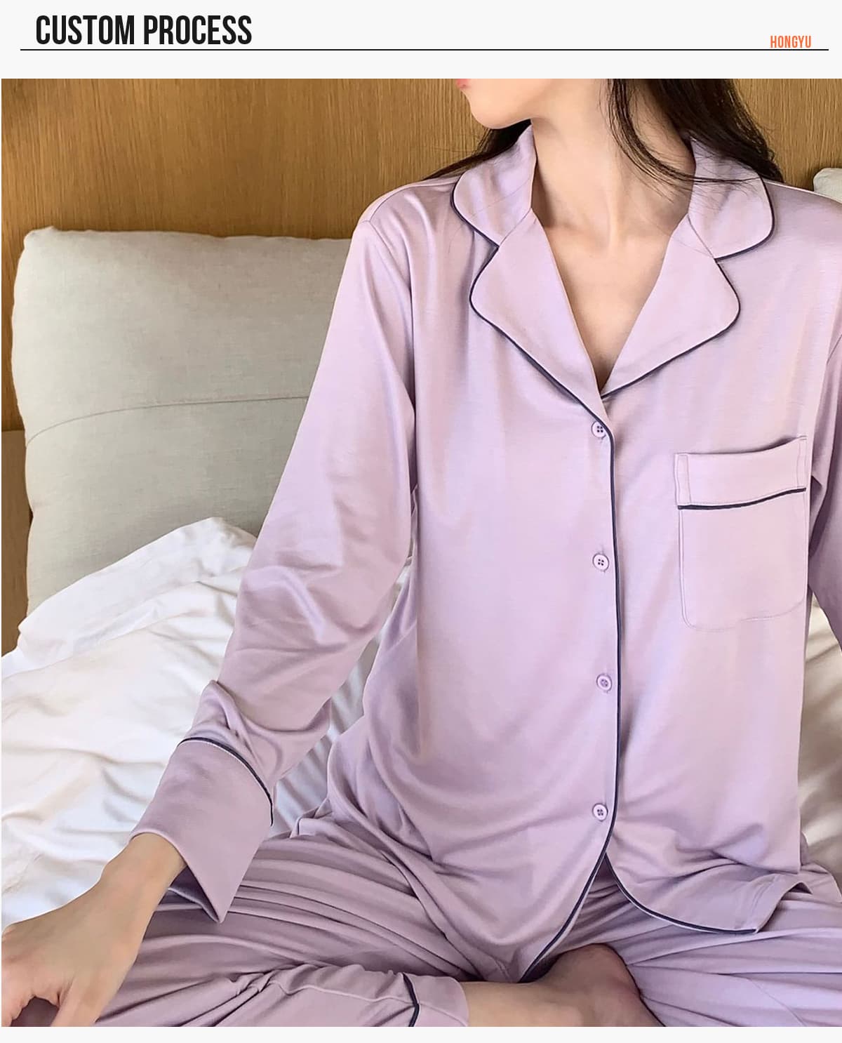 #66818 Soft Modal Long Sleeve Pajamas Set 15