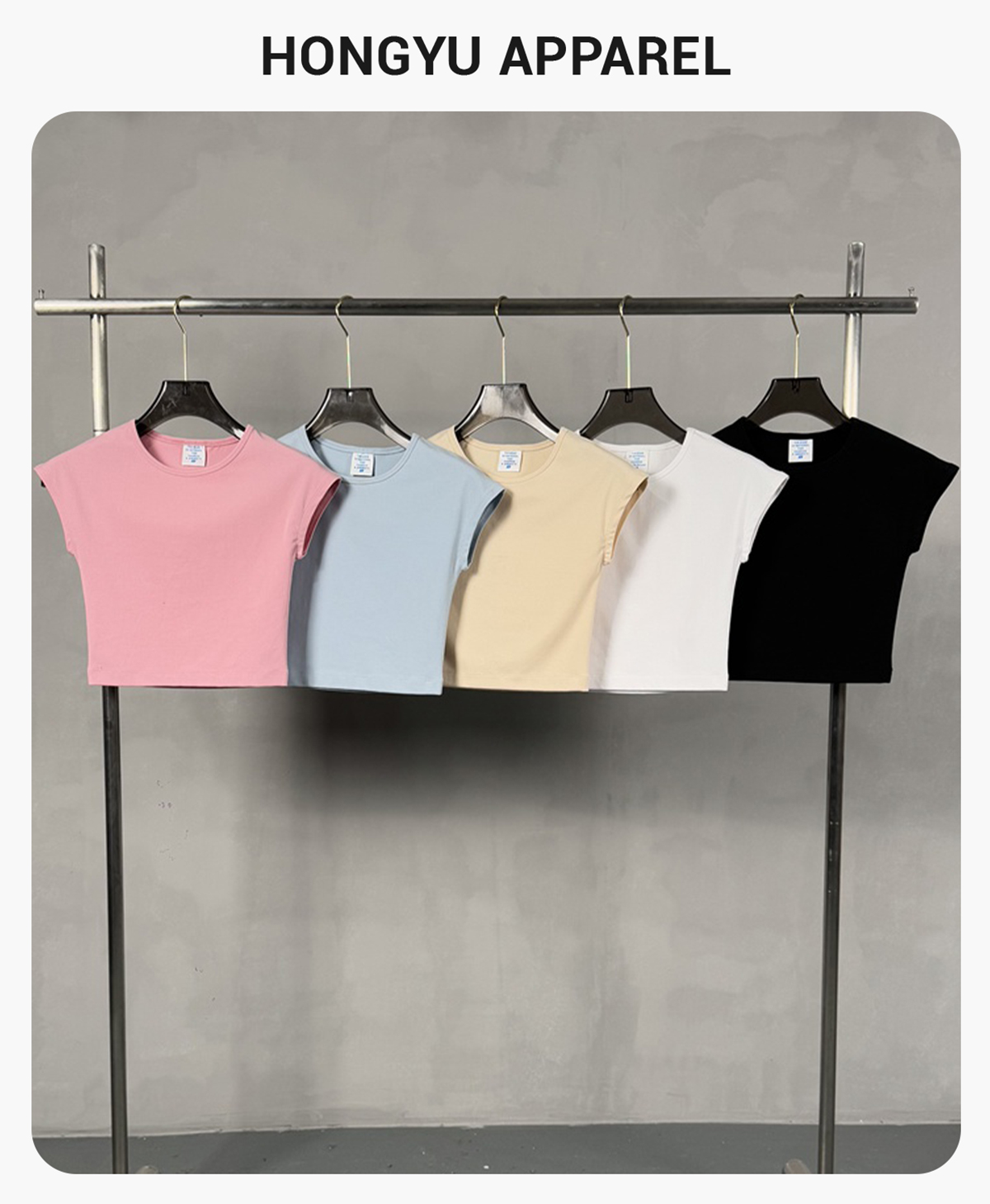 #BX8105 Rib 260gsm Stretch Crop Y2K Baby Tee 5