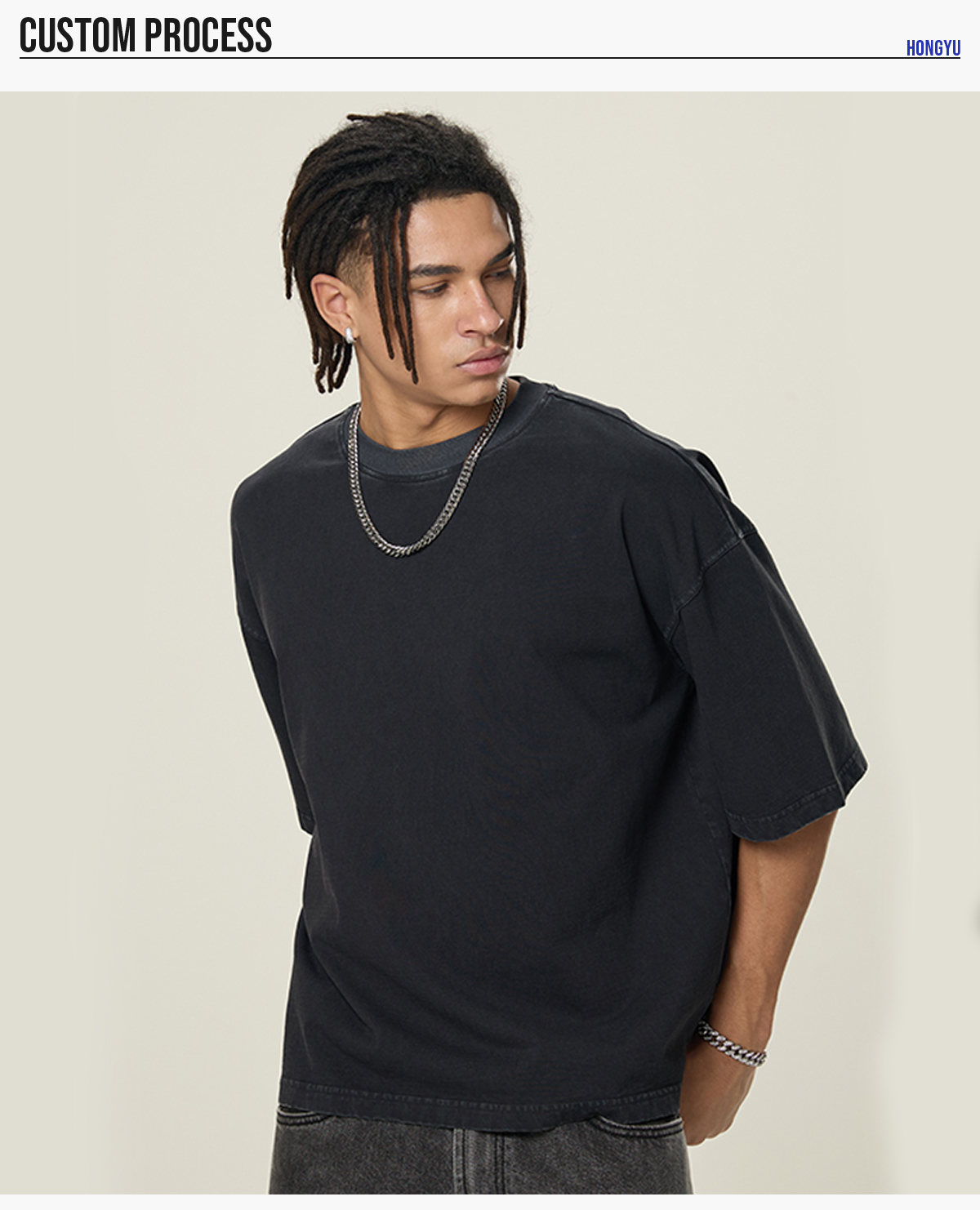 #DX8805 Cotton 260gsm Light Wash Oversized Boxy T-Shirt 18