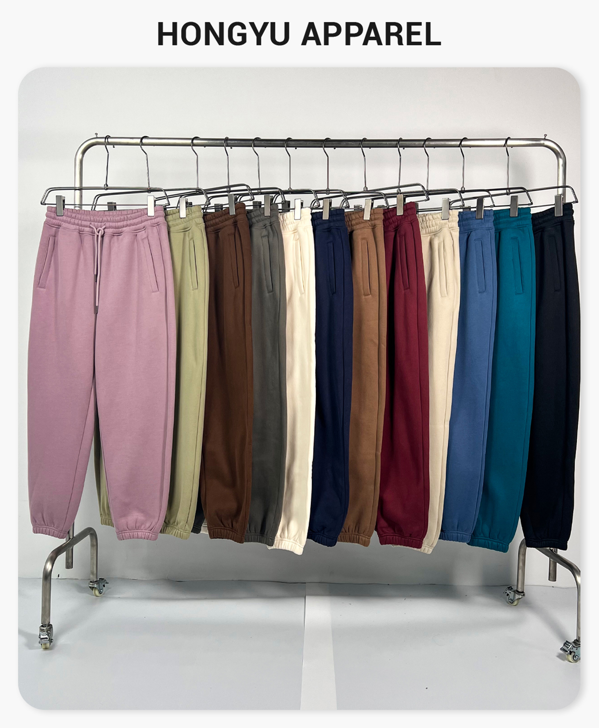 #K7001 Winter Fleece 350Gsm Jogger String Sweatpants 4