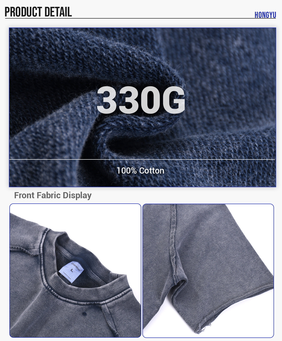 #1243 Terry 330GSM Acid Wash Distressed Raw Edge Reglan Sleeve T-Shirt 12