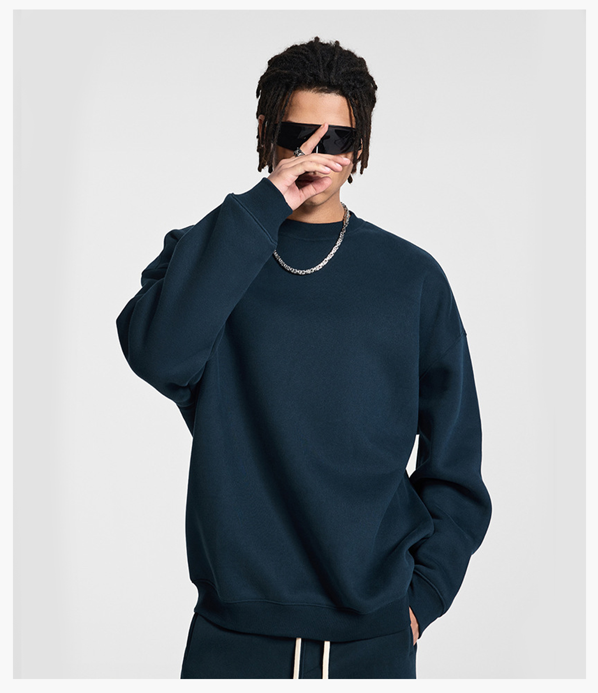 #23803 Fleece 350Gsm Overszied Crewneck Sweatshirt 28