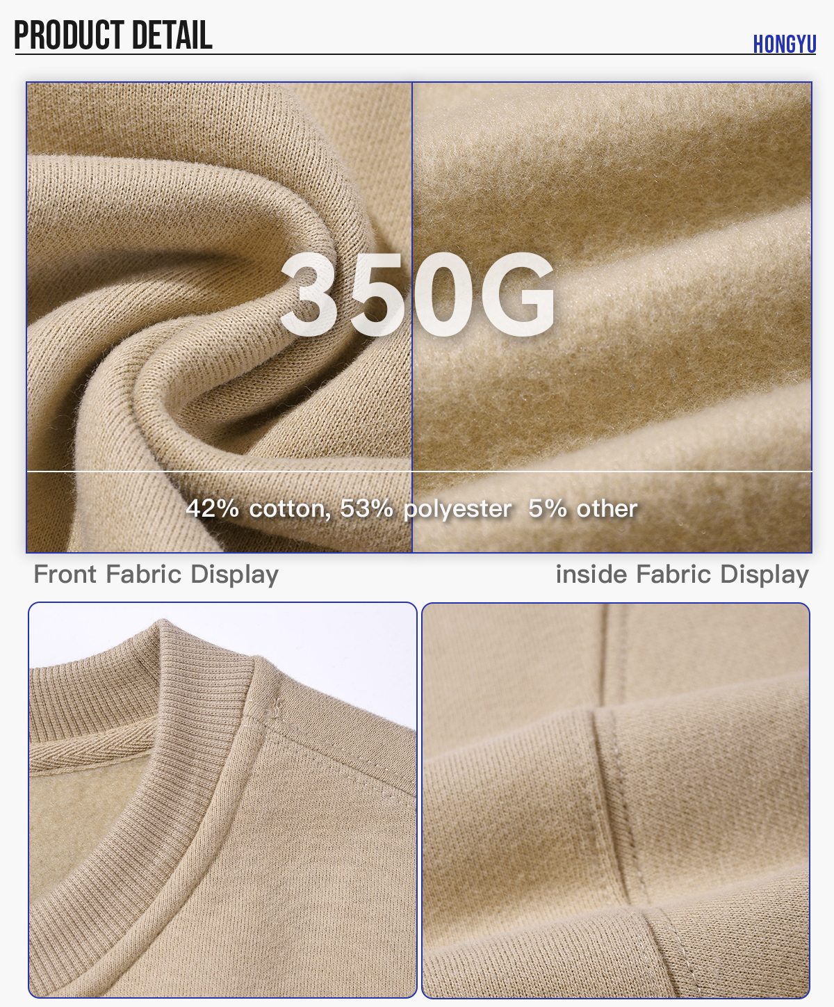 #23803 Fleece 350Gsm Overszied Crewneck Sweatshirt 14
