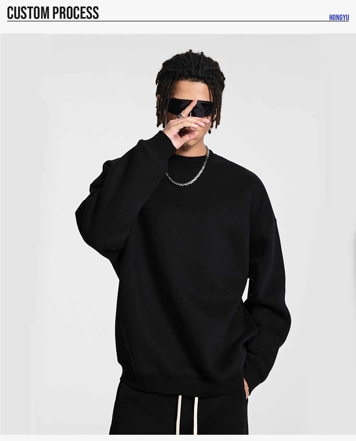 #23803 Fleece 350Gsm Overszied Crewneck Sweatshirt 20