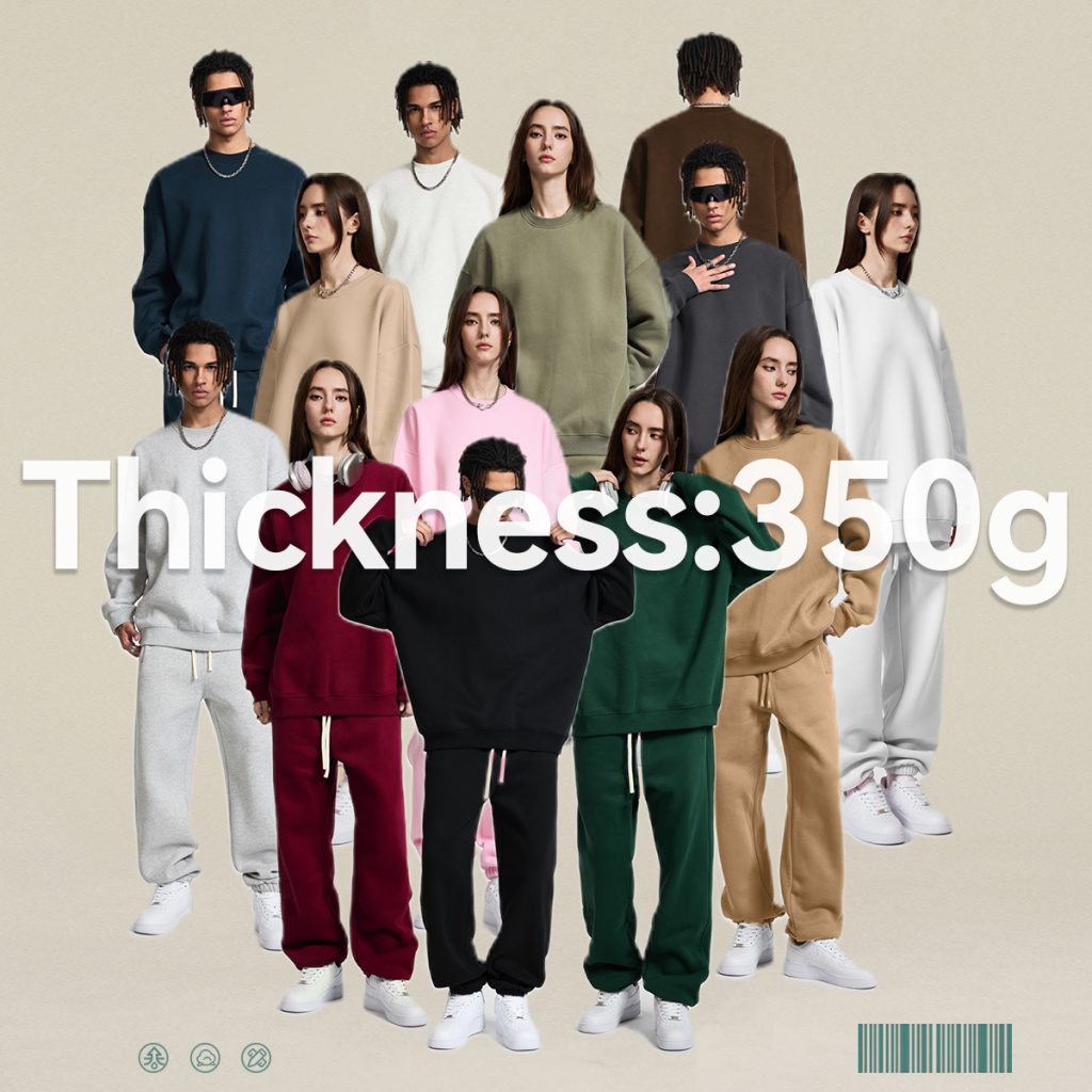 #23803 Fleece 350Gsm Overszied Crewneck Sweatshirt