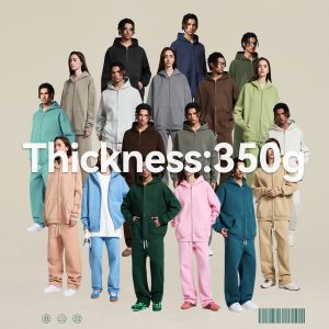 #23805 Fleece 350Gsm Oversized Zip-up Hoodie