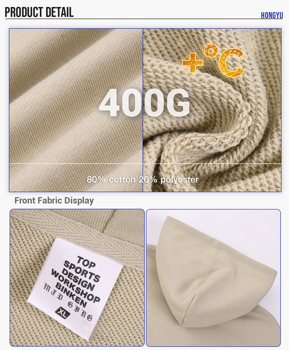 #23839 Heavy 400Gsm Terry Oversized Unisex Hoodie 12