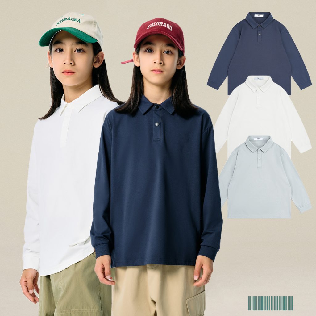 #G917C Kids’ Quick-Dry Lightweight Long Sleeve Polo