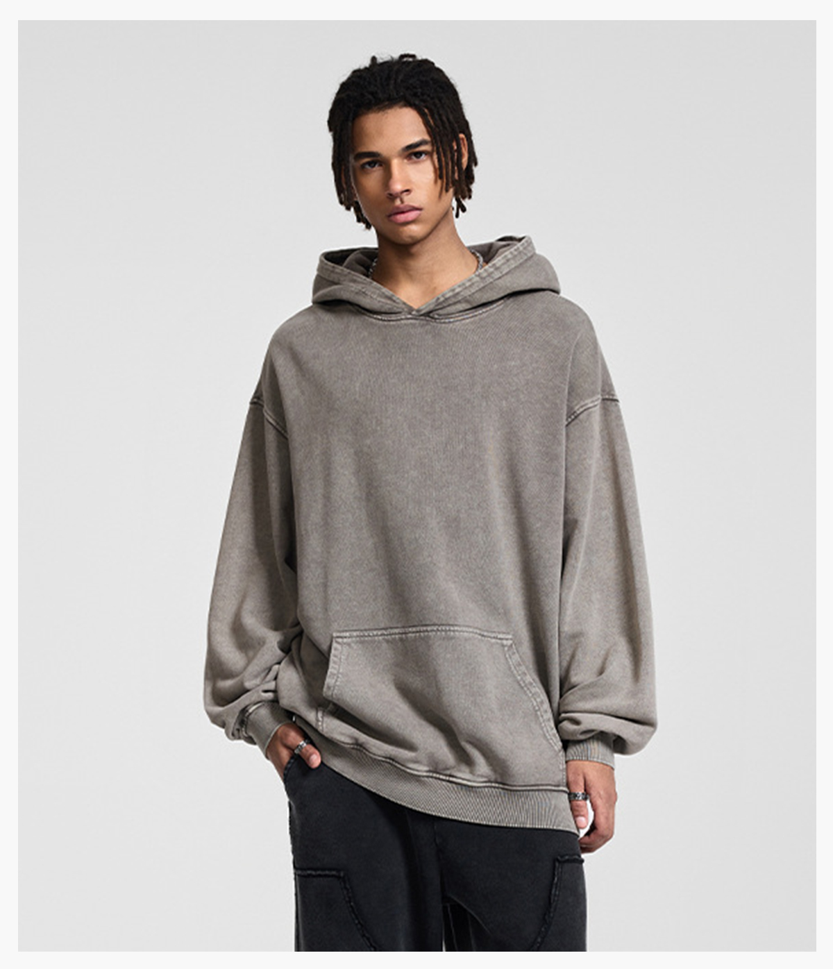 #1215 Thick 420Gsm Cotton Terry Acid Wash Hoodie 22