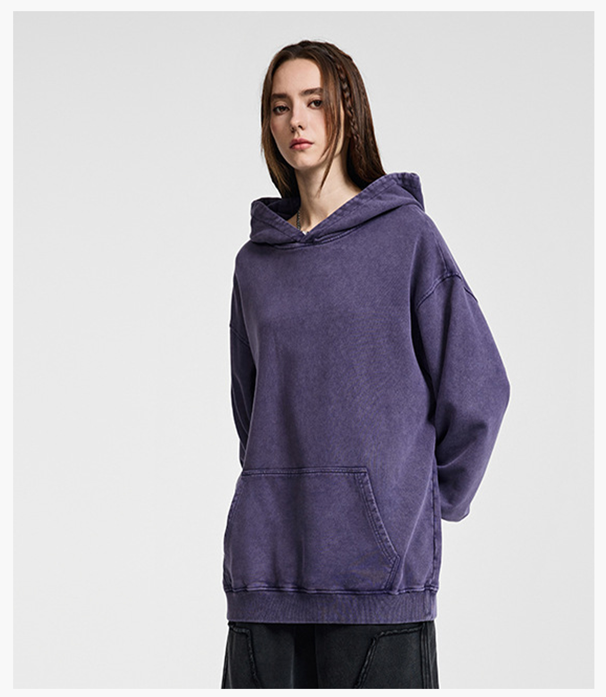 #1215 Thick 420Gsm Cotton Terry Acid Wash Hoodie 20