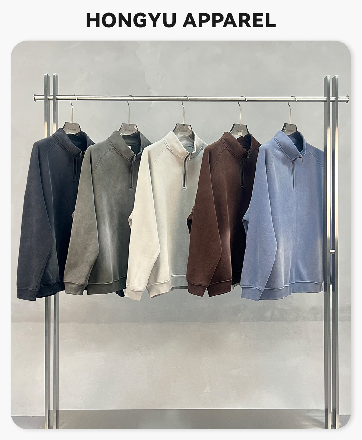 #1265 Fleece 365gsm Quater Zipper Spary Wash Sweatshirt 4