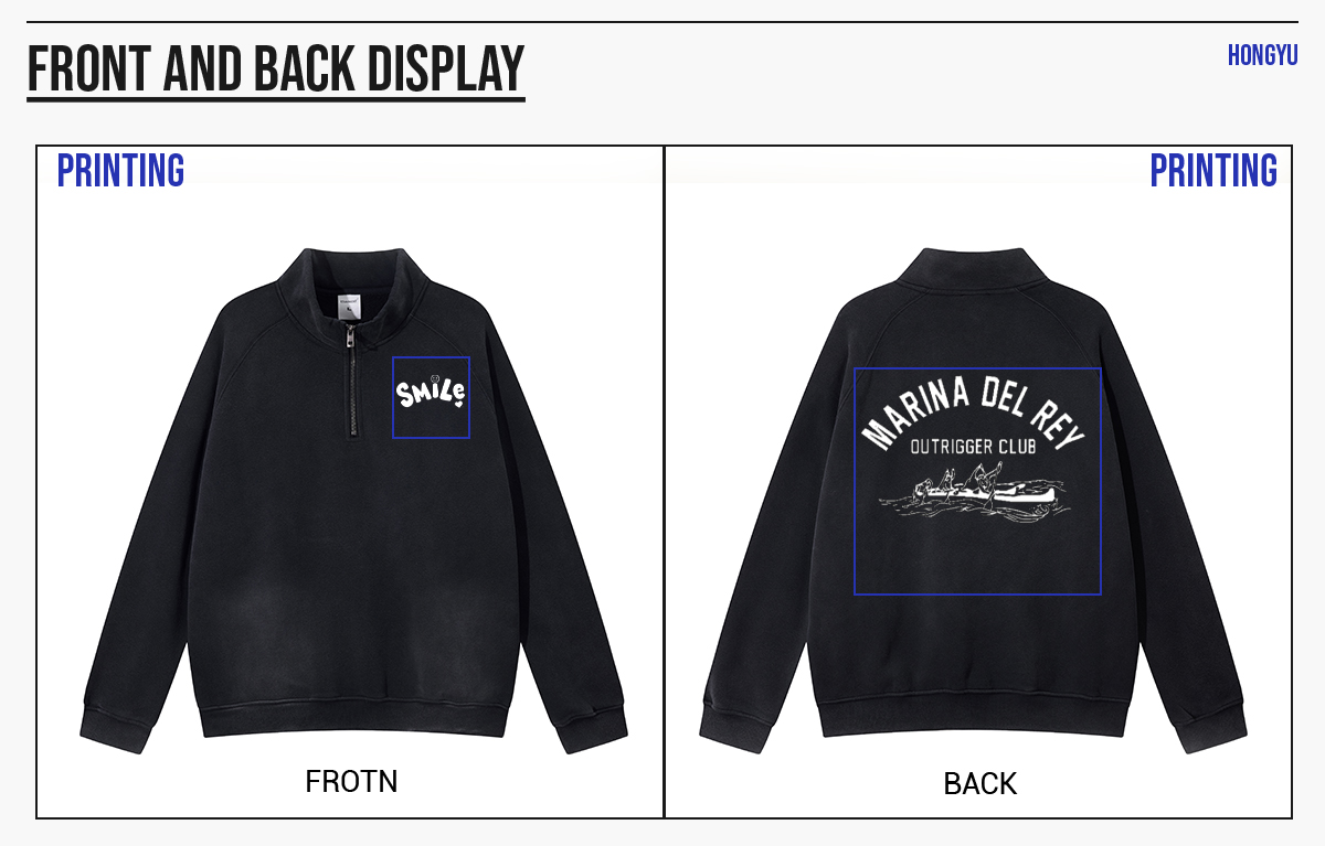 #1265 Fleece 365gsm Quater Zipper Spary Wash Sweatshirt 16