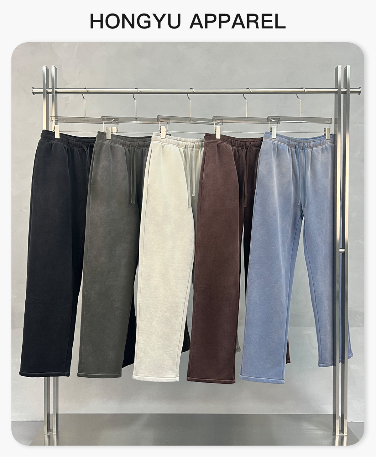 #1266 Fleece 365gsm Spary Wash Straight Leg Sweatpants 4