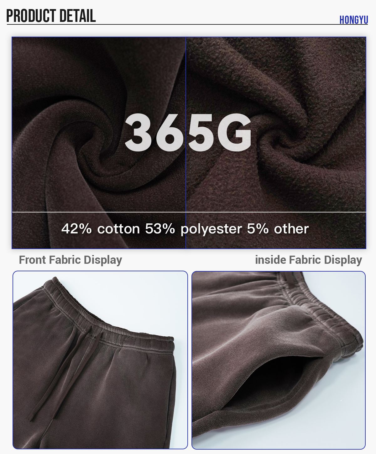 #1266 Fleece 365gsm Spary Wash Straight Leg Sweatpants 12