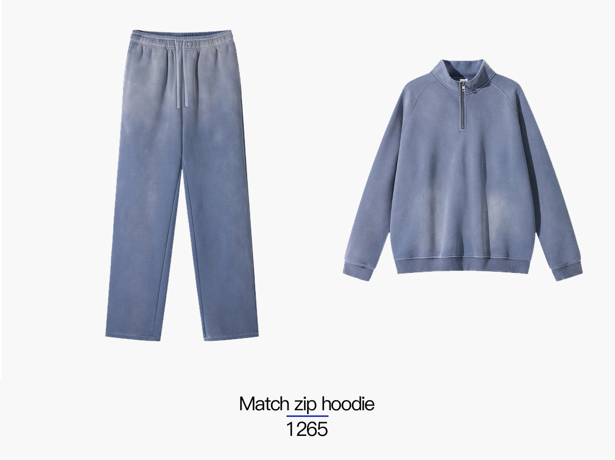 #1266 Fleece 365gsm Spary Wash Straight Leg Sweatpants 20