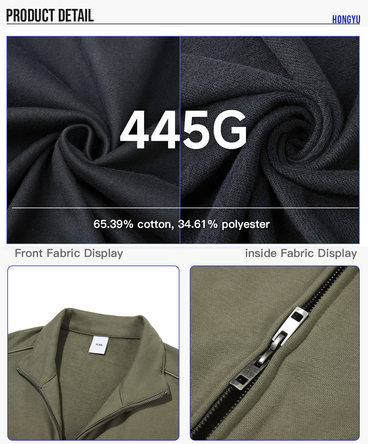 #1296 Heavy Terry 445Gsm Zip-up Oversized Jacket 13