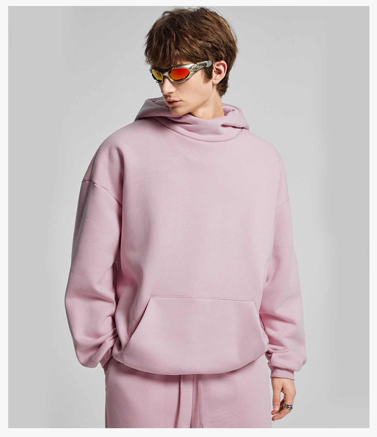 #1302 Oversized Polar Fleece 365gsm High-Neck Hoodie 27