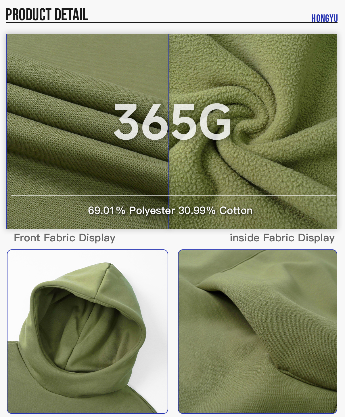 #1302 Oversized Polar Fleece 365gsm High-Neck Hoodie 13