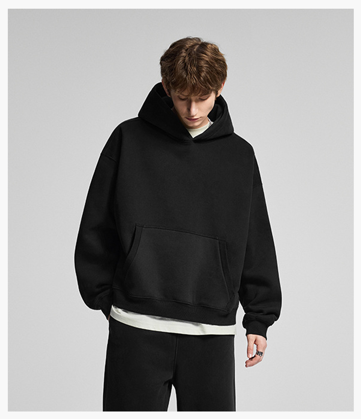 #1310 Heavy 345Gsm Fleece Oversized Boxy fit Hoodie 22