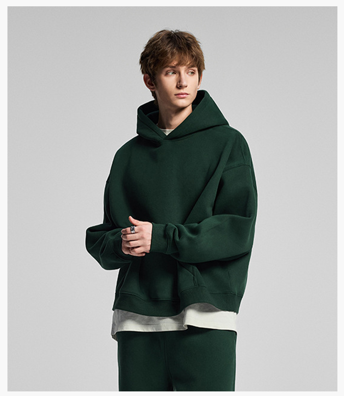 #1310 Heavy 345Gsm Fleece Oversized Boxy fit Hoodie 20
