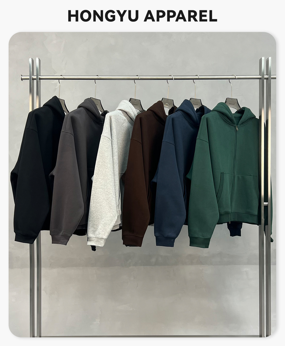 #1311 Fleece 345Gsm Oversized Zip-Up Boxy Fit Hoodie 4