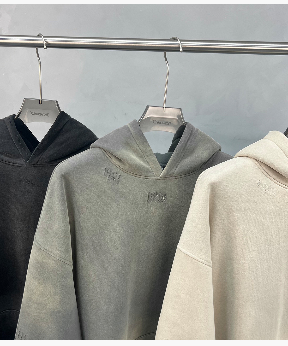 #23819 Fleece 360Gsm Spray-Dye Distressed Wash Hoodie 24
