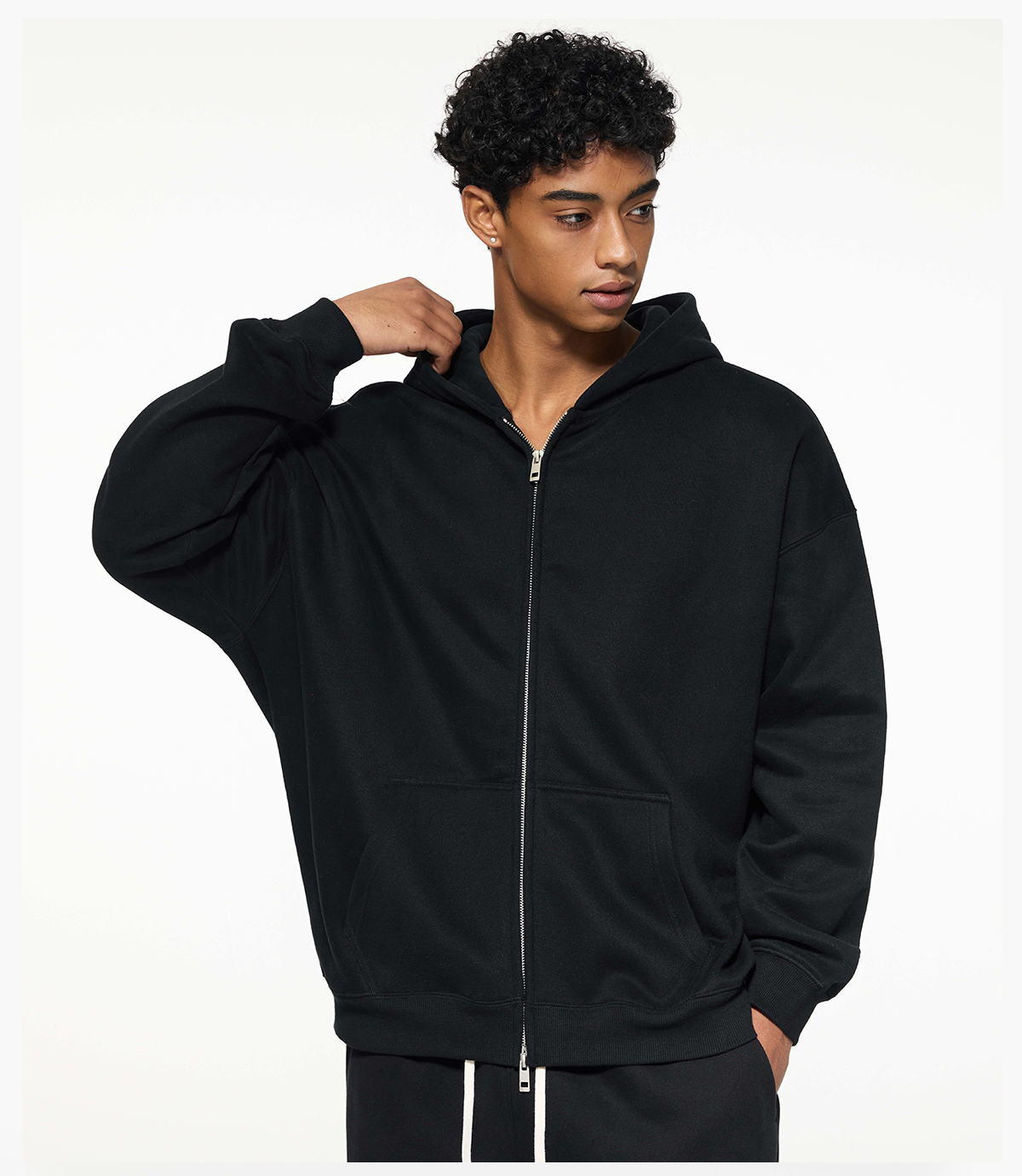 #2560 Oversized Heavy 350Gsm Fleece Zip Hoodie 24