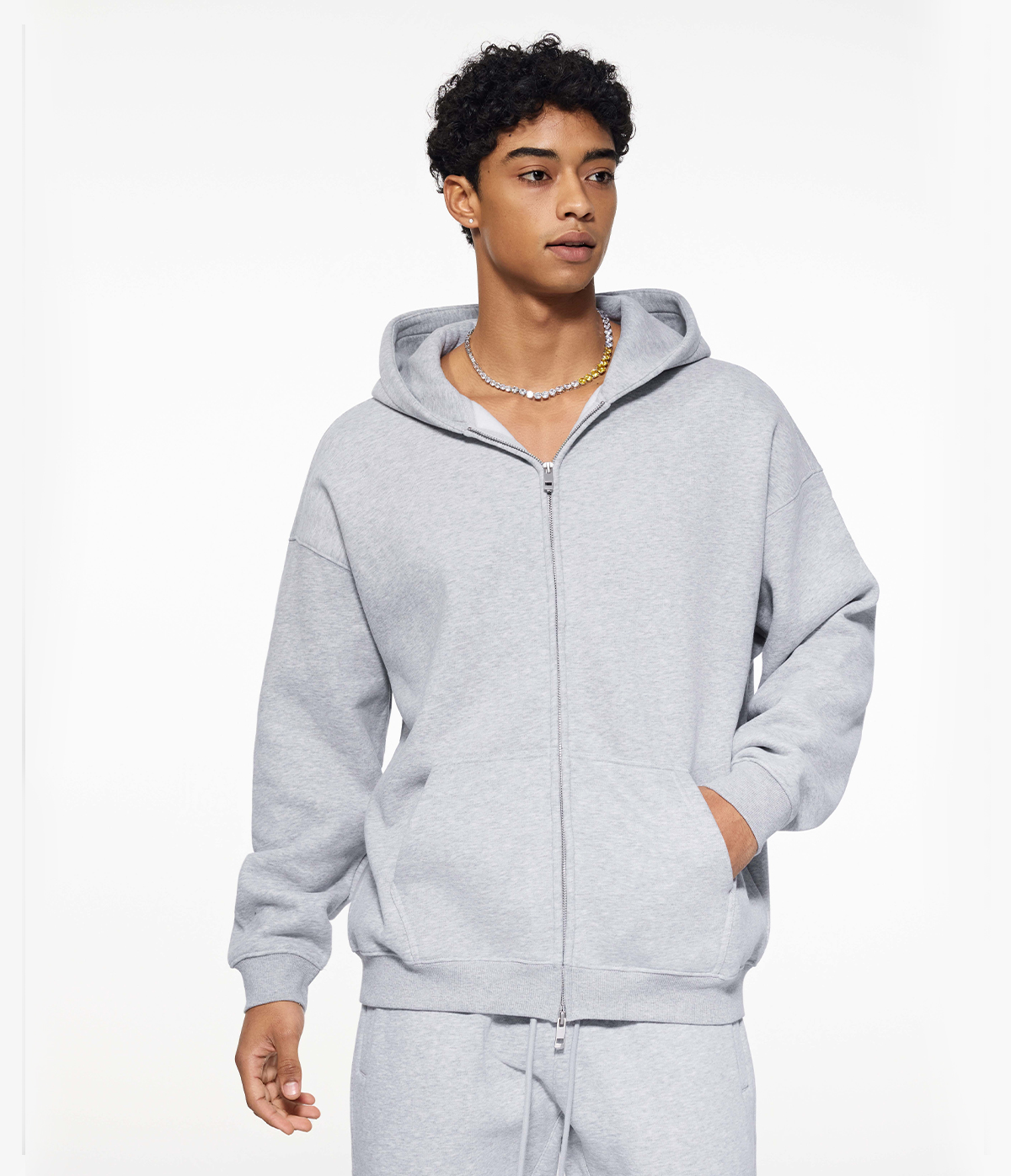 #2560 Oversized Heavy 350Gsm Fleece Zip Hoodie 26