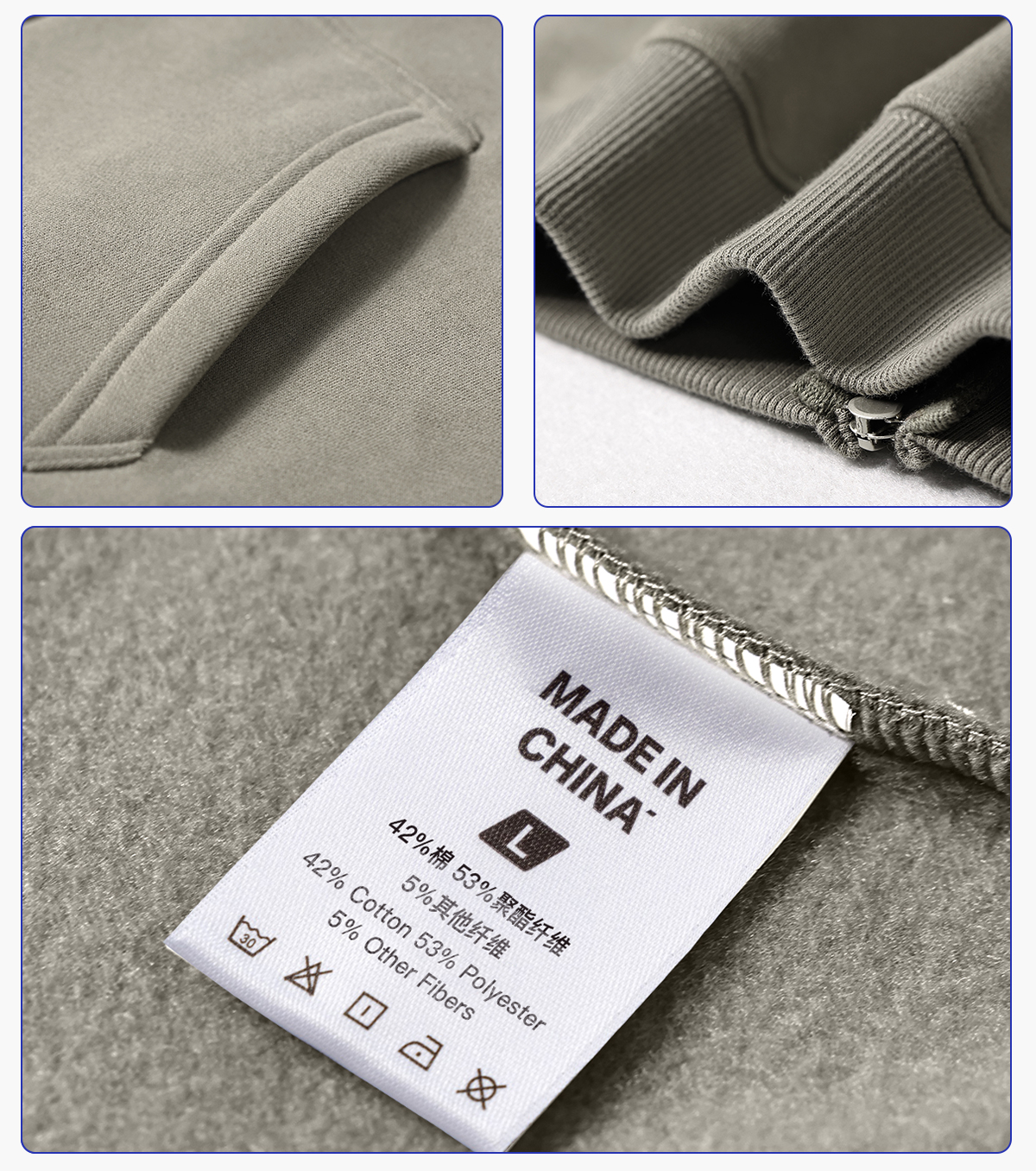 #2560 Oversized Heavy 350Gsm Fleece Zip Hoodie 16