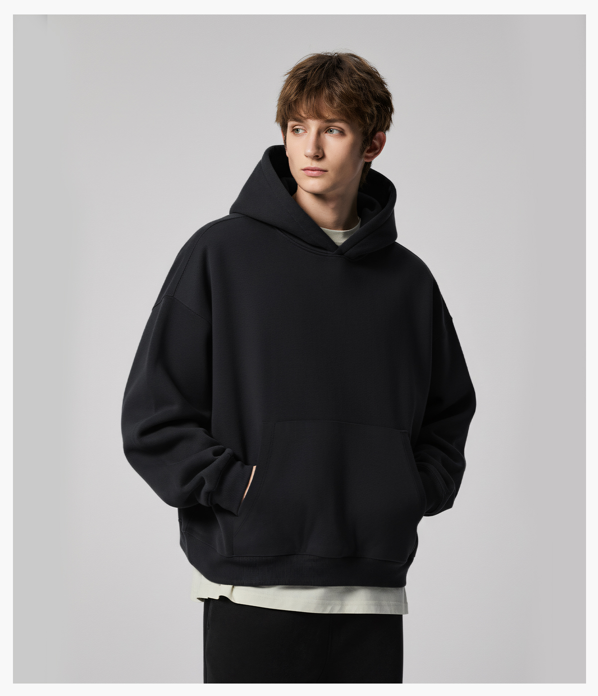 #26330 Heavy 500Gsm Polar Fleece Boxy Fit Hoodie 21