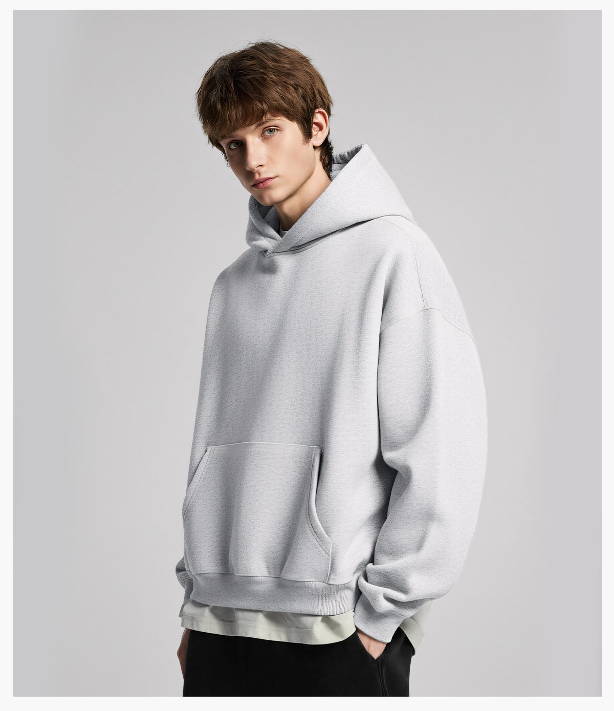 #26330 Heavy 500Gsm Polar Fleece Boxy Fit Hoodie 23