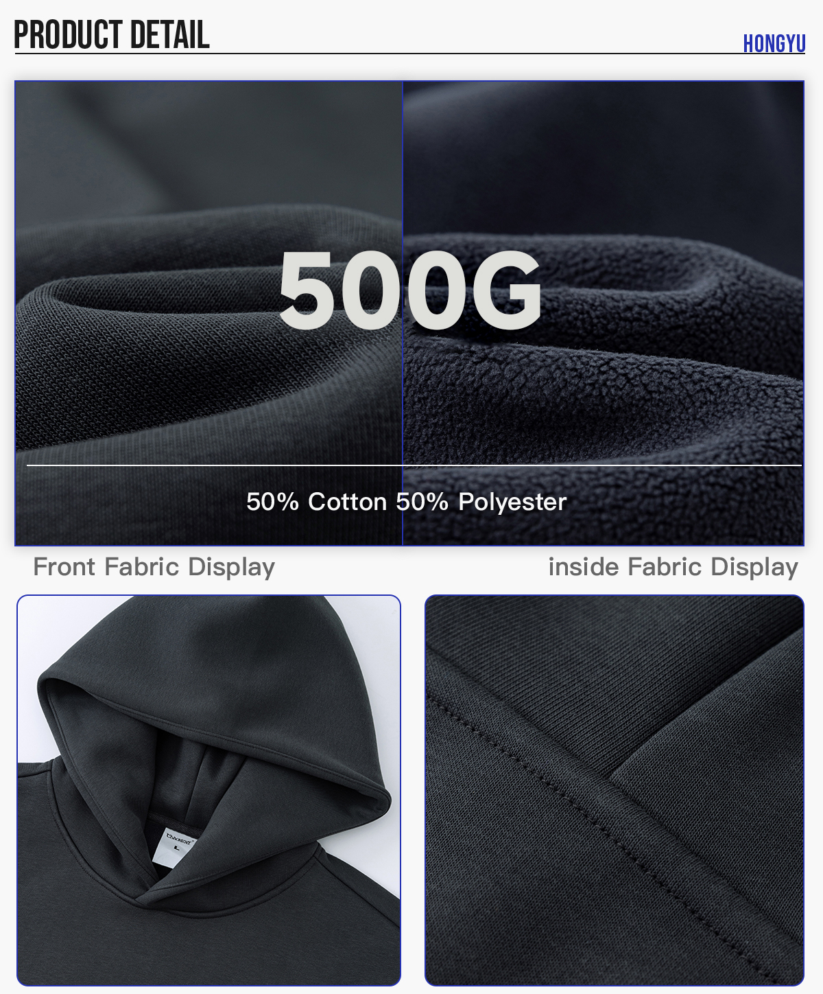 #26330 Heavy 500Gsm Polar Fleece Boxy Fit Hoodie 13