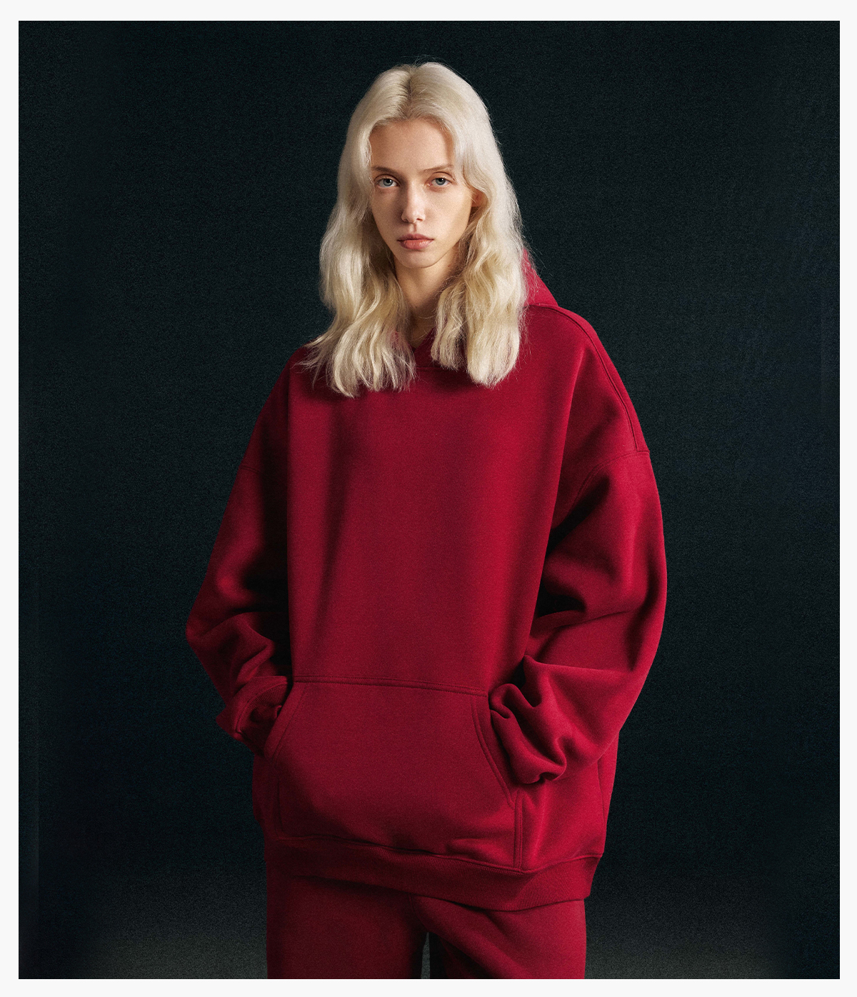#286 Oversized Heavy 350Gsm Fleece Basic Hoodie 26